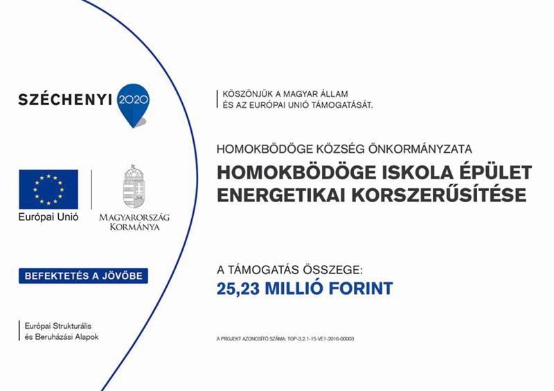 Homokbödöge Iskola épület energetikai korszerűsítése